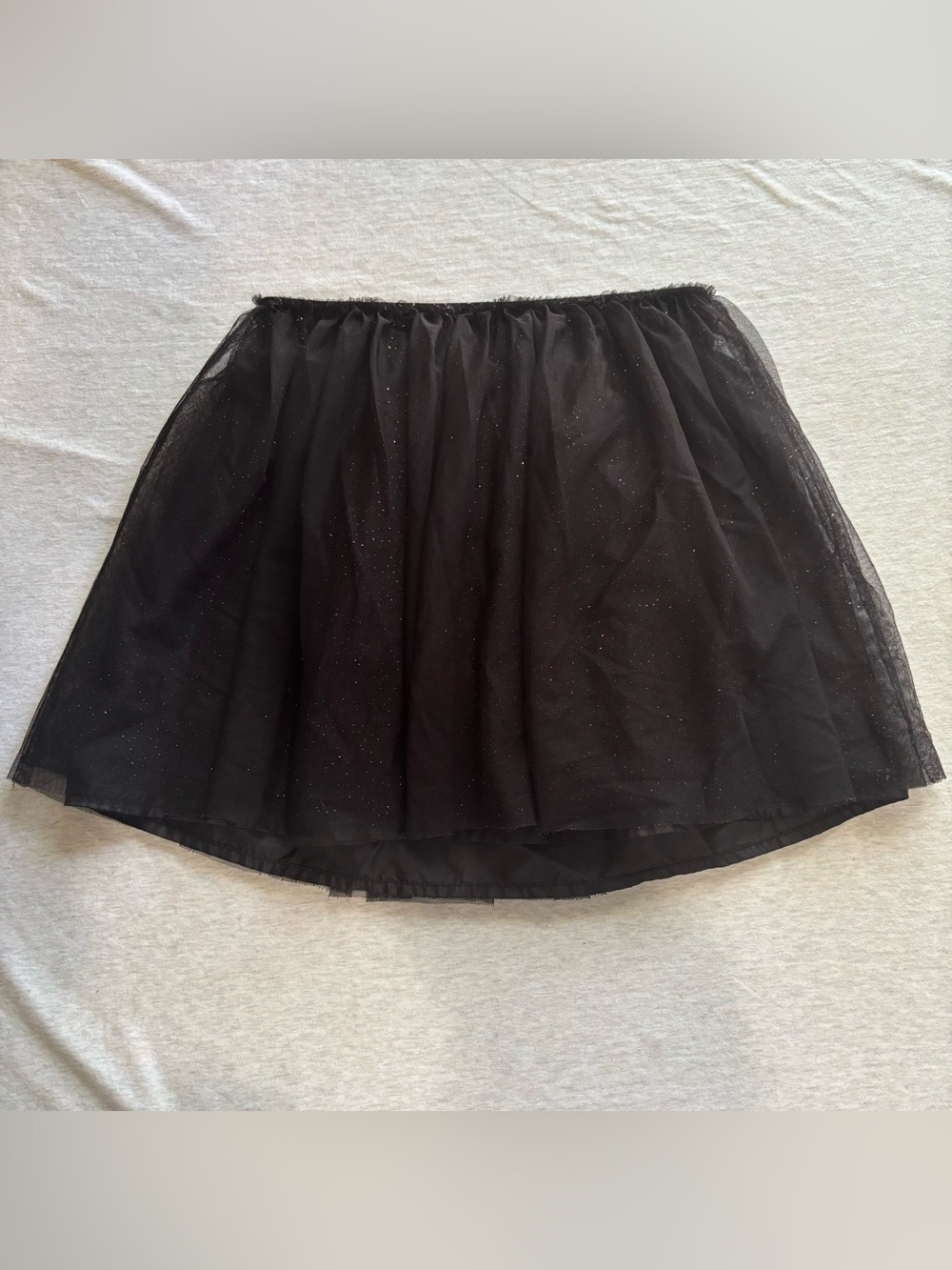 Cat & Jack Black Sparkle Tulle Skirt Girls L 10/12 Layered Party Tutu